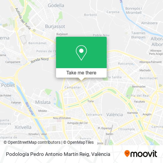 Podología Pedro Antonio Martín Reig map