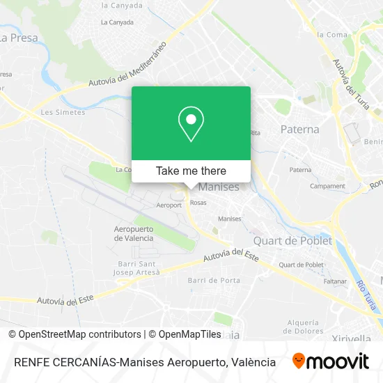 RENFE CERCANÍAS-Manises Aeropuerto map