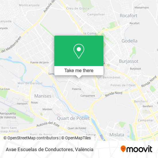 Avae Escuelas de Conductores map