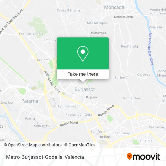 Metro-Burjassot-Godella map