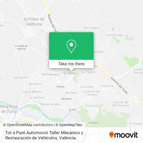 Tot a Punt Automoció Taller Mecánico y Restauración de Vehículos map