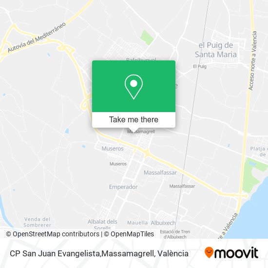 CP San Juan Evangelista,Massamagrell map