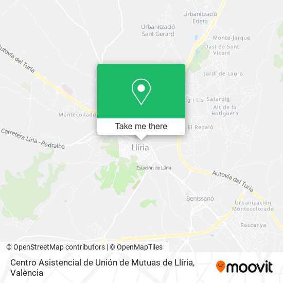 Centro Asistencial de Unión de Mutuas de Llíria map