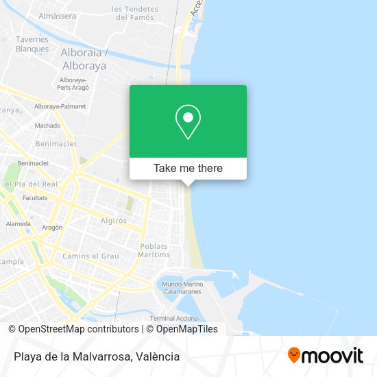 Playa de la Malvarrosa map