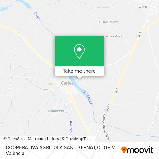mapa COOPERATIVA AGRICOLA SANT BERNAT, COOP. V.