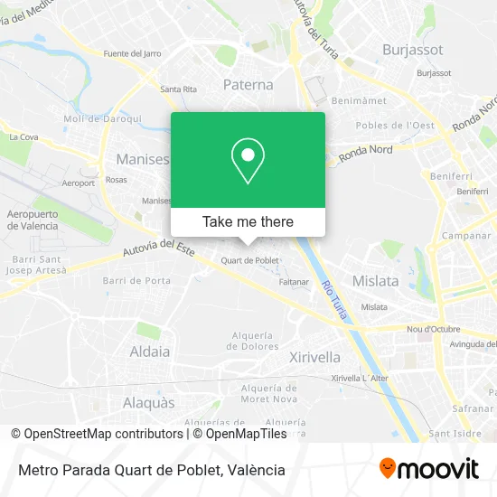 Metro Parada Quart de Poblet map