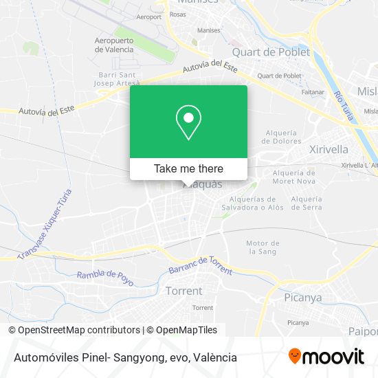 mapa Automóviles Pinel- Sangyong, evo
