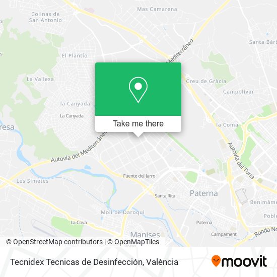 Tecnidex Tecnicas de Desinfección map
