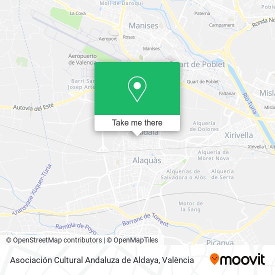 mapa Asociación Cultural Andaluza de Aldaya