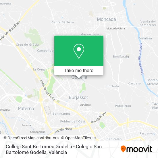 Collegi Sant Bertomeu Godella - Colegio San Bartolomé Godella map