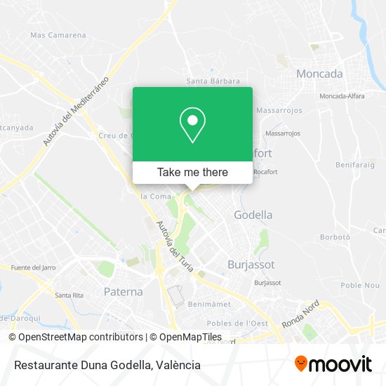 mapa Restaurante Duna Godella