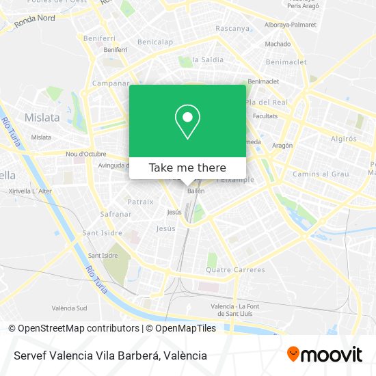 Servef Valencia Vila Barberá map