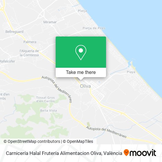 Carnicería Halal Frutería Alimentacion Oliva map