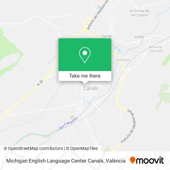 Michigan English Language Center Canals map