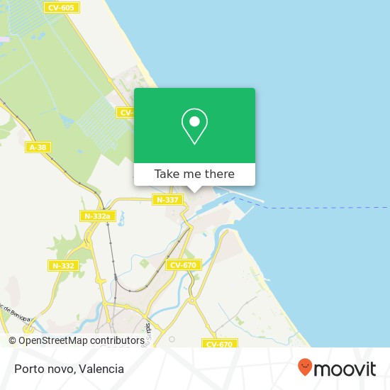 mapa Porto novo