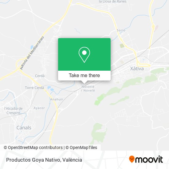 Productos Goya Nativo map