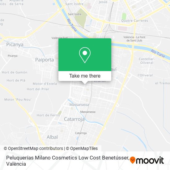 Peluquerías Milano Cosmetics Low Cost Benetússer map