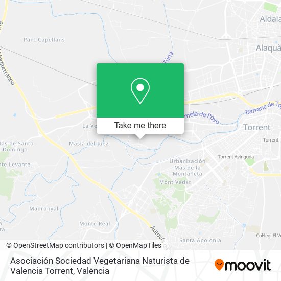 Asociación Sociedad Vegetariana Naturista de Valencia Torrent map