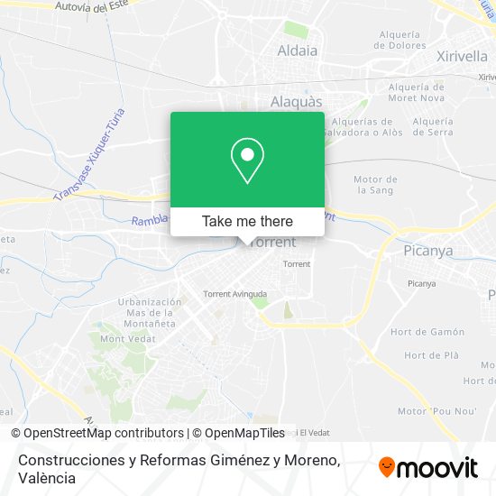 mapa Construcciones y Reformas Giménez y Moreno