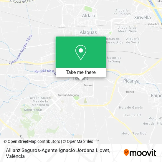 mapa Allianz Seguros-Agente Ignacio Jordana Llovet