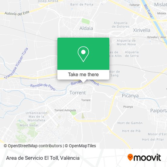 Area de Servicio El Toll map