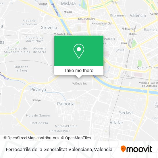 Ferrocarrils de la Generalitat Valenciana map