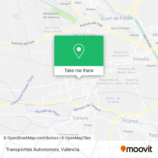 Transportes Autonomos map