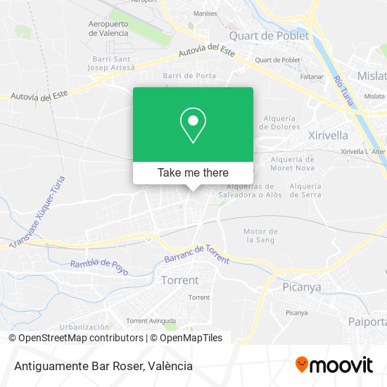 Antiguamente Bar Roser map