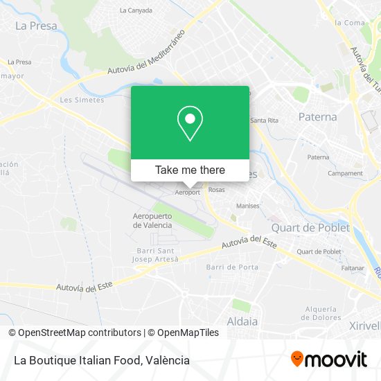 La Boutique Italian Food map