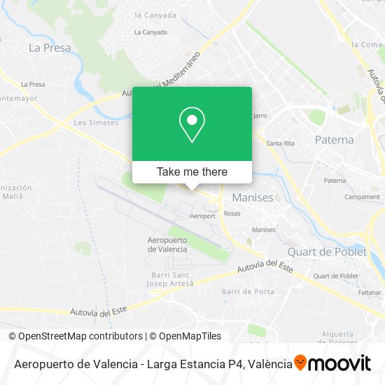 Aeropuerto de Valencia - Larga Estancia P4 map
