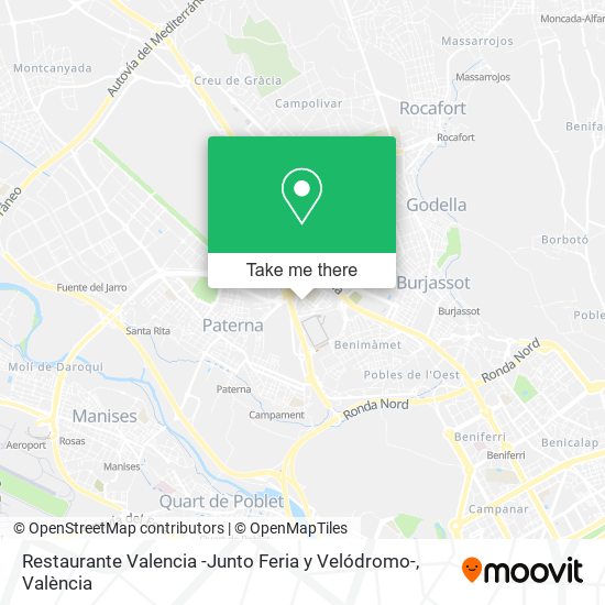 mapa Restaurante Valencia -Junto Feria y Velódromo-