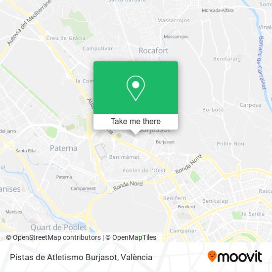 Pistas de Atletismo Burjasot map