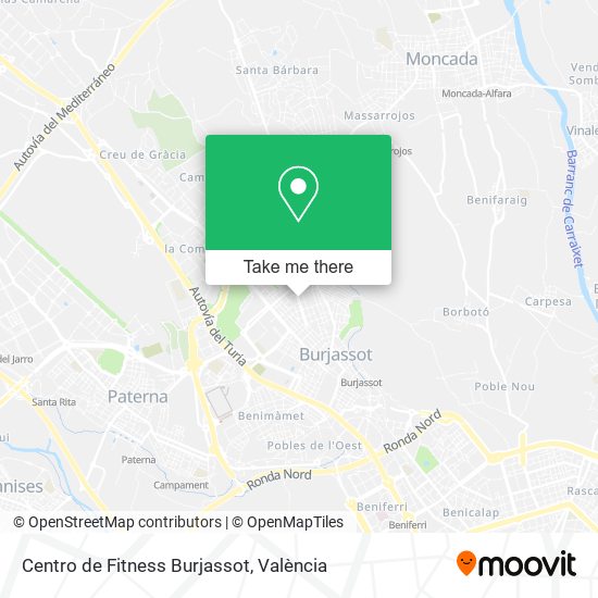 mapa Centro de Fitness Burjassot