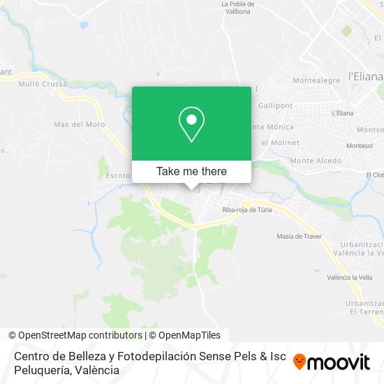 mapa Centro de Belleza y Fotodepilación Sense Pels & Isc Peluquería