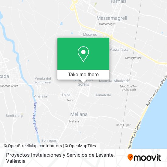 mapa Proyectos Instalaciones y Servicios de Levante