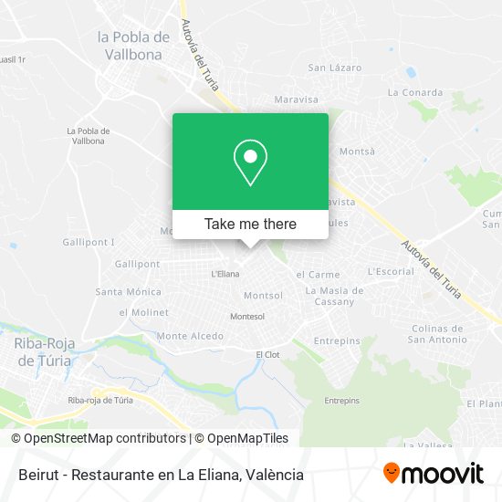 mapa Beirut - Restaurante en La Eliana