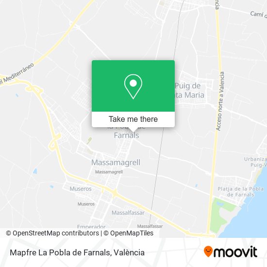 Mapfre La Pobla de Farnals map