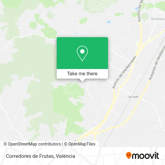 Corredores de Frutas map