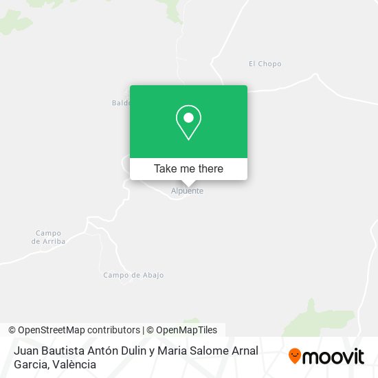 Juan Bautista Antón Dulin y Maria Salome Arnal Garcia map