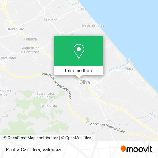 Rent a Car Oliva map