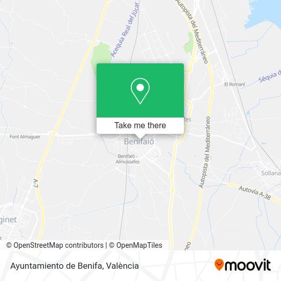 Ayuntamiento de Benifa map