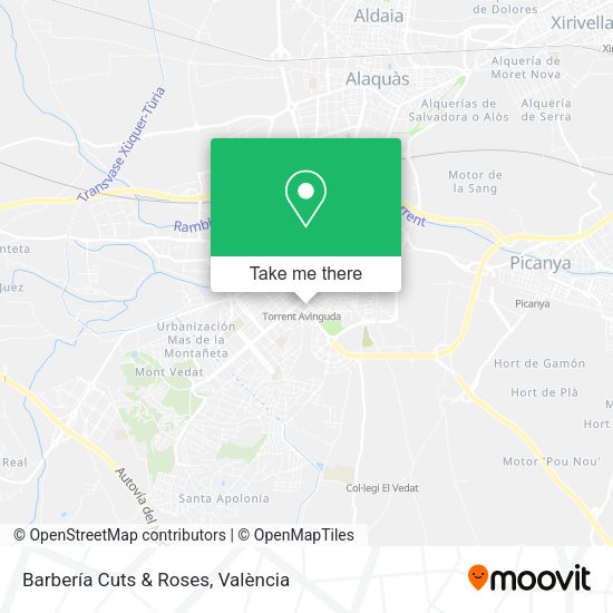 Barbería Cuts & Roses map
