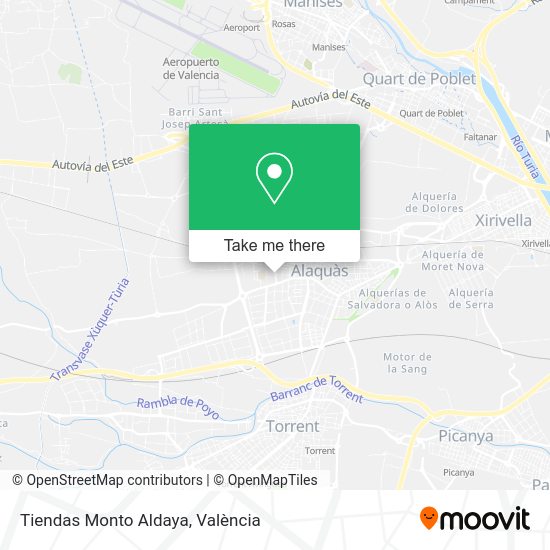 Tiendas Monto Aldaya map