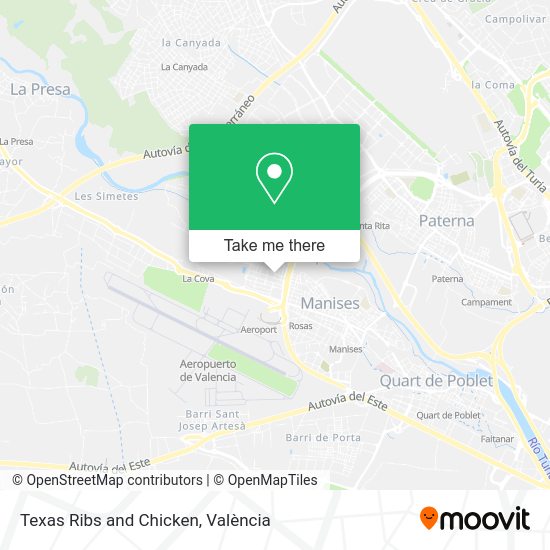 Texas Ribs and Chicken map