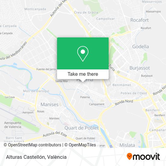Alturas Castellón map