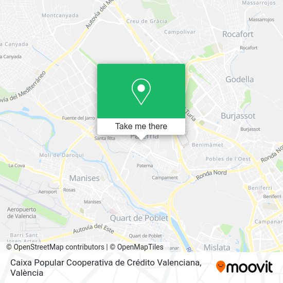 Caixa Popular Cooperativa de Crédito Valenciana map