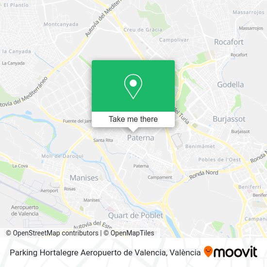 Parking Hortalegre Aeropuerto de Valencia map