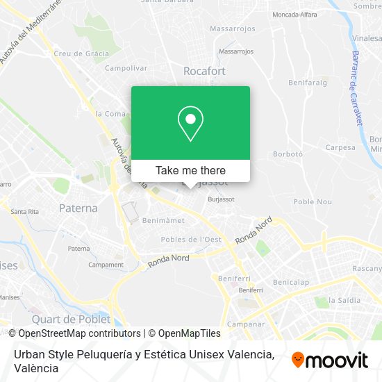 Urban Style Peluquería y Estética Unisex Valencia map