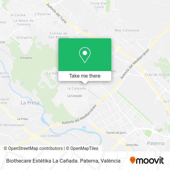 Biothecare Estétika La Cañada. Paterna map