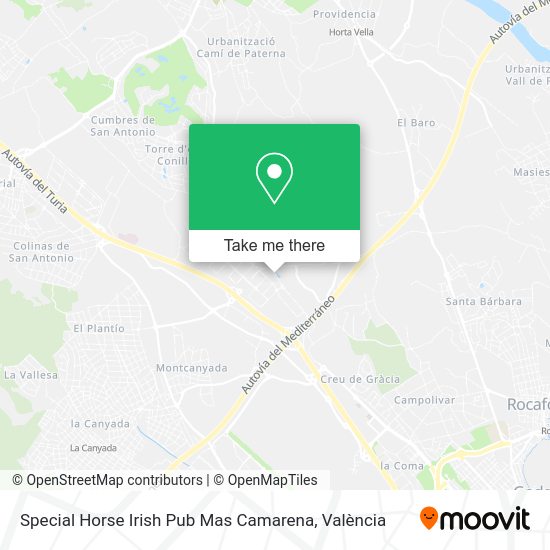 Special Horse Irish Pub Mas Camarena map